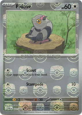 Pidove (Master Ball Pattern) card from SV: Black Bolt