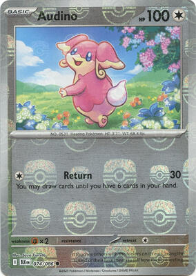 Audino - 074/086 (Master Ball Pattern) card from SV: Black Bolt