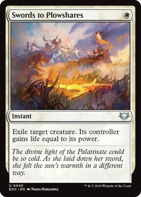 Swords to Plowshares card from Commander: Edge of Eternities