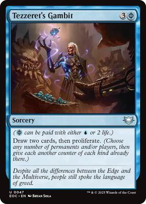 Tezzeret's Gambit card from Commander: Edge of Eternities