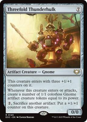 Threefold Thunderhulk card from Commander: Edge of Eternities