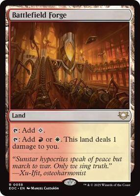 Battlefield Forge card from Commander: Edge of Eternities