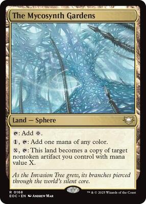 The Mycosynth Gardens card from Commander: Edge of Eternities