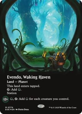 Evendo, Waking Haven (Borderless) (Galaxy Foil) card from Edge of Eternities