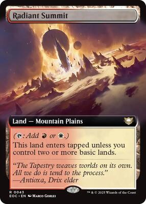 Radiant Summit (Extended Art) card from Commander: Edge of Eternities