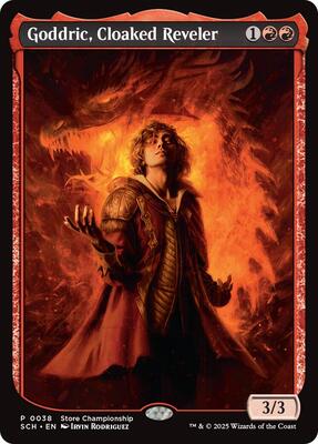 Goddric, Cloaked Reveler card from Game Day & Store Championship Promos