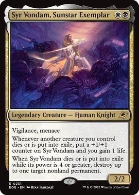 Syr Vondam, Sunstar Exemplar card from Edge of Eternities