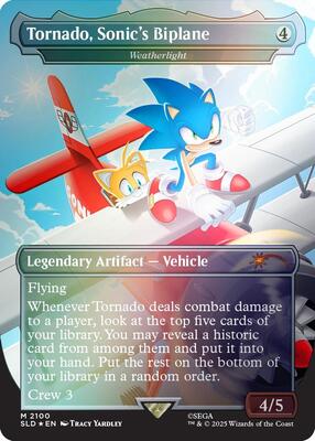 Tornado, Sonic's Biplane - Weatherlight (Rainbow Foil) card from Secret Lair Drop Series