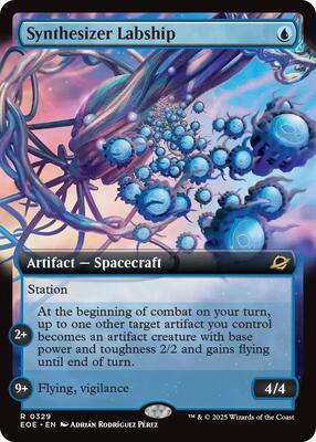 Synthesizer Labship (Extended Art) card from Edge of Eternities