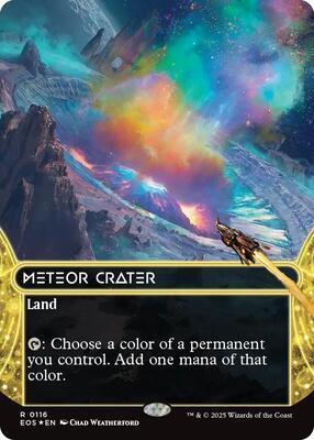 Meteor Crater (0116) (Borderless) (Galaxy Foil) card from Edge of Eternities: Stellar Sights