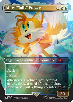Miles "Tails" Prower (Rainbow Foil) card from Secret Lair Drop Series