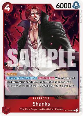 Shanks (008) card from Legacy of the Master