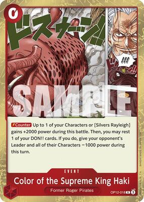 Color of the Supreme King Haki card from Legacy of the Master