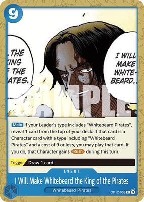 I Will Make Whitebeard the King of the Pirates card from Legacy of the Master