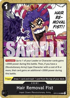 Hair Removal Fist card from Legacy of the Master