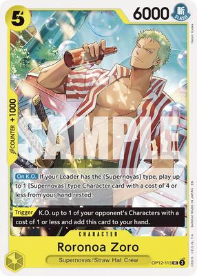 Roronoa Zoro (113) card from Legacy of the Master