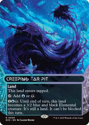 Creeping Tar Pit (0009) (Borderless) card from Edge of Eternities: Stellar Sights