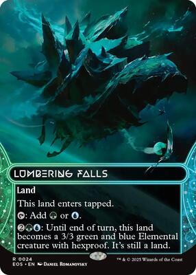 Lumbering Falls (0024) (Borderless) card from Edge of Eternities: Stellar Sights