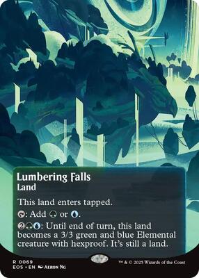 Lumbering Falls (0069) (Borderless) card from Edge of Eternities: Stellar Sights