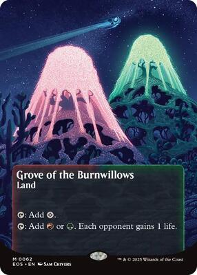 Grove of the Burnwillows (0062) (Borderless) card from Edge of Eternities: Stellar Sights