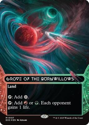 Grove of the Burnwillows (0107) (Borderless) (Galaxy Foil) card from Edge of Eternities: Stellar Sights