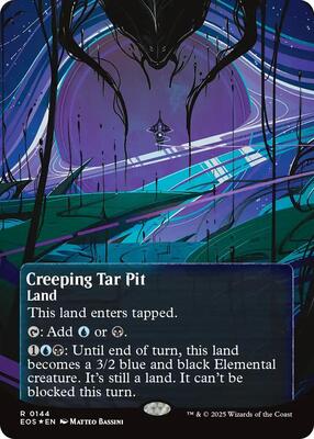 Creeping Tar Pit (0144) (Borderless) (Galaxy Foil) card from Edge of Eternities: Stellar Sights