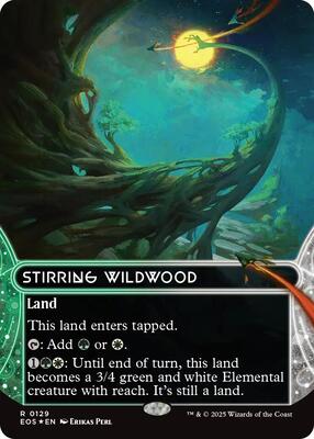Stirring Wildwood (0129) (Borderless) (Galaxy Foil) card from Edge of Eternities: Stellar Sights