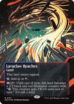 Lavaclaw Reaches (0157) (Borderless) (Galaxy Foil) card from Edge of Eternities: Stellar Sights