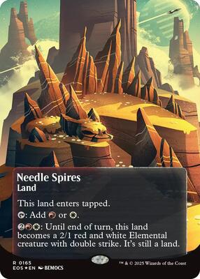 Needle Spires (0165) (Borderless) (Galaxy Foil) card from Edge of Eternities: Stellar Sights