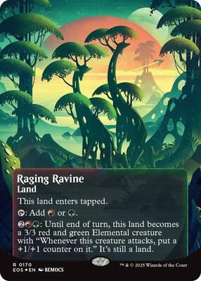 Raging Ravine (0170) (Borderless) (Galaxy Foil) card from Edge of Eternities: Stellar Sights