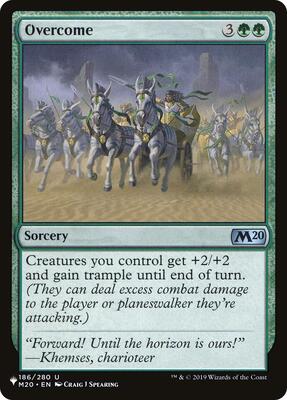 Overcome card from The List Reprints