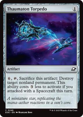 Thaumaton Torpedo card from Edge of Eternities