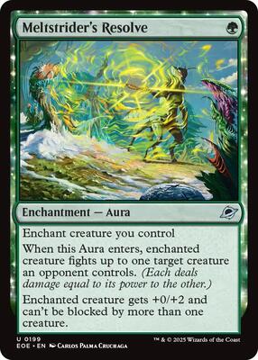 Meltstrider's Resolve card from Edge of Eternities