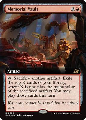 Memorial Vault (Extended Art) card from Edge of Eternities