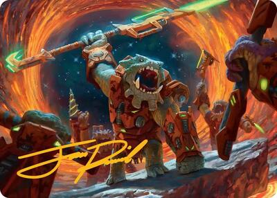 Frontline War-Rager Art Card (Gold-Stamped Signature) card from Art Series: Edge of Eternities