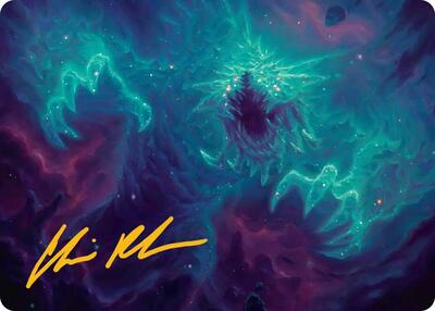 Cosmogoyf Art Card (Gold-Stamped Signature) card from Art Series: Edge of Eternities