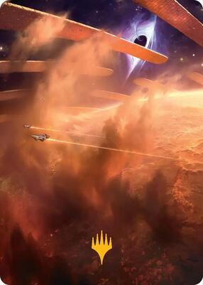 Adagia, Windswept Bastion Art Card (Gold-Stamped Planeswalker Symbol) card from Art Series: Edge of Eternities