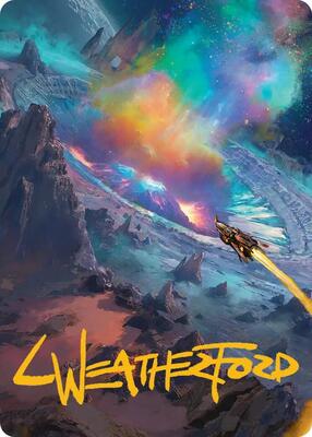 Meteor Crater Art Card (Gold-Stamped Signature) card from Art Series: Edge of Eternities
