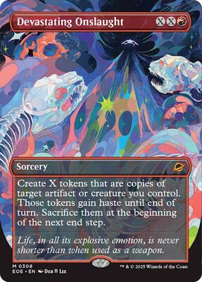 Devastating Onslaught (Borderless) card from Edge of Eternities