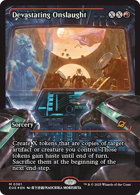 Devastating Onslaught (0361) (Showcase) card from Edge of Eternities