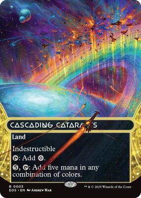 Cascading Cataracts (0005) (Borderless) card from Edge of Eternities: Stellar Sights