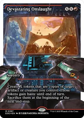 Devastating Onslaught (0387) (Showcase) (Fracture Foil) card from Edge of Eternities