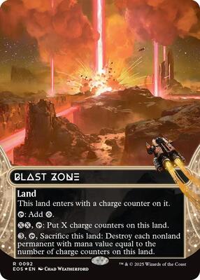Blast Zone (0092) (Borderless) (Galaxy Foil) card from Edge of Eternities: Stellar Sights