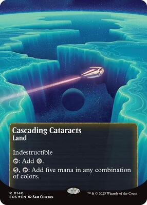 Cascading Cataracts (0140) (Borderless) (Galaxy Foil) card from Edge of Eternities: Stellar Sights