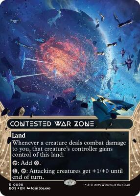 Contested War Zone (0098) (Borderless) (Galaxy Foil) card from Edge of Eternities: Stellar Sights