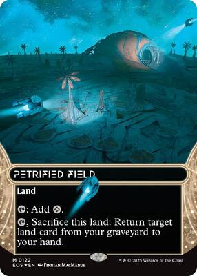 Petrified Field (0122) (Borderless) (Galaxy Foil) card from Edge of Eternities: Stellar Sights