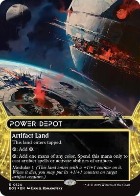 Power Depot (0124) (Borderless) (Galaxy Foil) card from Edge of Eternities: Stellar Sights