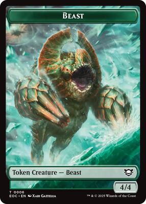 Beast (0006) // Lander (0008) Double-Sided Token card from Commander: Edge of Eternities