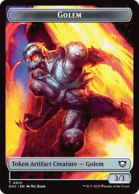 Golem (0012) // Golem (0014) Double-Sided Token card from Commander: Edge of Eternities