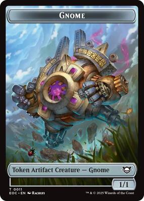 Gnome // Golem (0014) Double-Sided Token card from Commander: Edge of Eternities